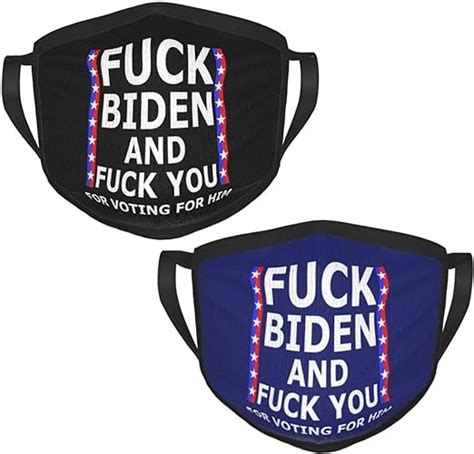 fuck joe biden and fuck you for voting for him face mask 2 piece reusable breathable washable