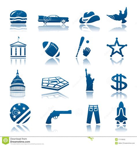 American Symbols Icon Set Stock Photography Image 17119042