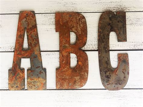 6 Rusty Rustic Metal Letters Make Your Own Sign T Art Metal