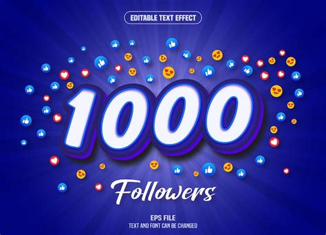 Premium Vector 1000 Followers 3d Text Effect