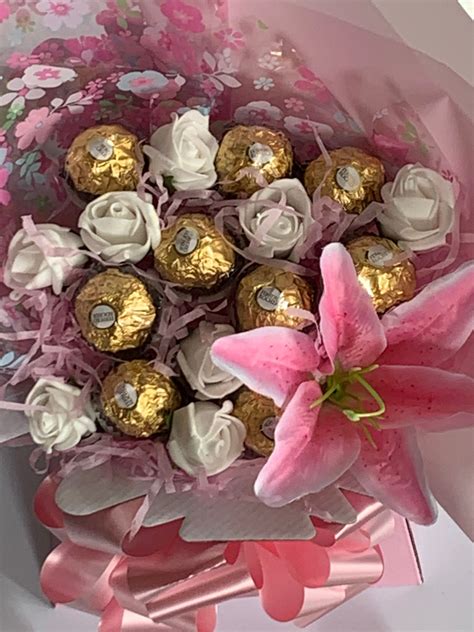 Ferrero Rocher Chocolate Bouquet And Flowers Sweet T Treat Etsy