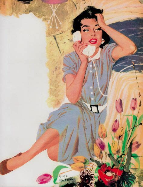 Oliver Brabbins Lifestyle Illustration Mid 1950s Woman On The Phone