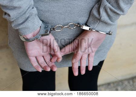 Woman Handcuffs Behind Image Photo Free Trial Bigstock