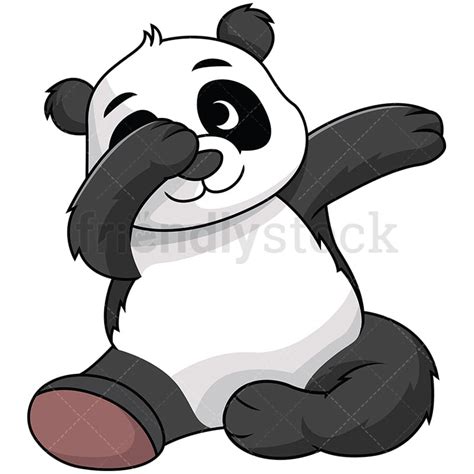 Dabbing Panda Vector Cartoon Clipart Friendlystock