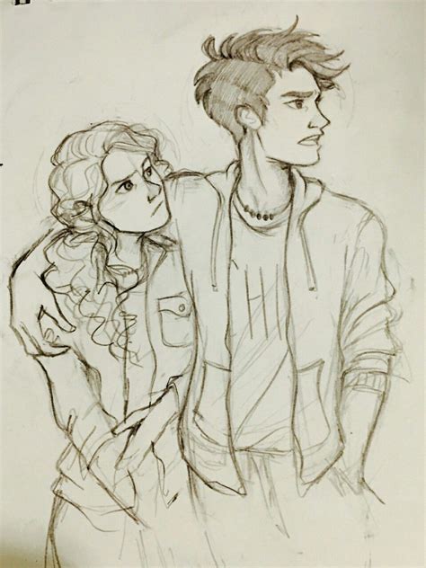 Pin By Elwan On Couple Drawings Percy Jackson Art Cute