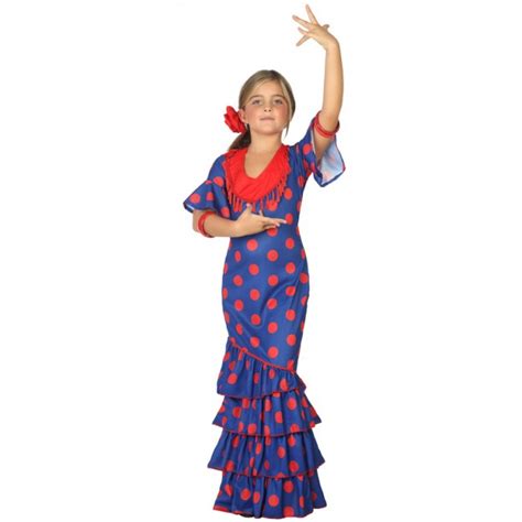 Disfraz de Flamenca Azul para niña | Envío en 24h