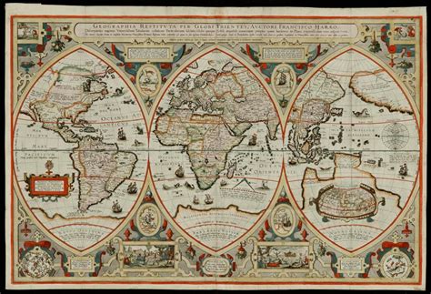 Ancient Rare Map Of The World 1492 Fine Reproduction Large Etsy
