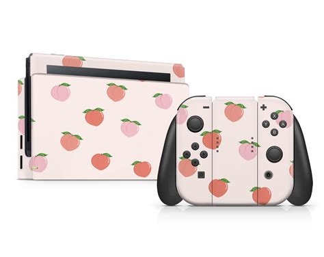 Pink Peach Nintendo Switch Skins Premium Console Summer Etsy