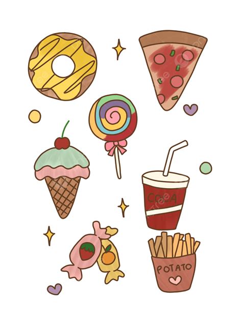 The Colorful Food S Sticker Vector Sticker Cute Food Png And Vector