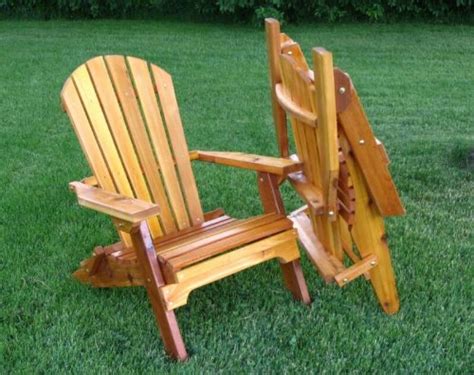 Folding Cedar Adirondack Chair Wstained Finish Amish Crafted Rustic
