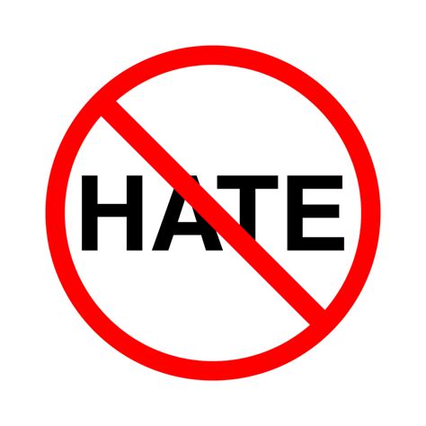 Stop Hate Symbol On Transparent Background 16770555 Png