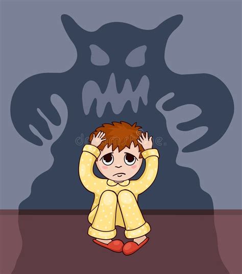 Little Boy And His Fear Stock Vector Image 55131531