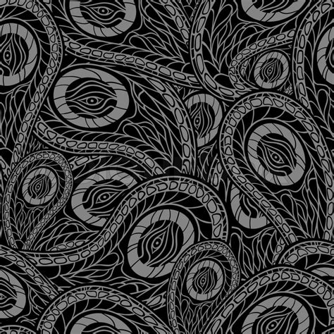 Black Seamless Pattern With Paisley Stock Vector Colourbox