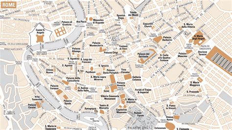 Carte Touristique De Rome Et Quartiers Avec Les 100 Principaux Lieux