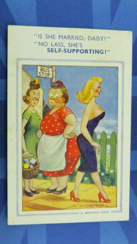 Saucy Bamforth Comic Postcard 1955 Blonde Big Boobs Innuendo SELF