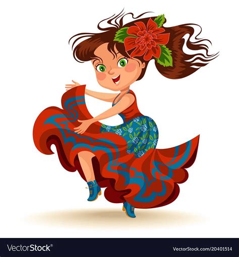 Young Woman Dancing Salsa On Festivals Celebrated Vector Image Salsa