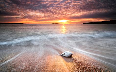 Beach Stone Sunset Wallpaper 2560x1600 29253