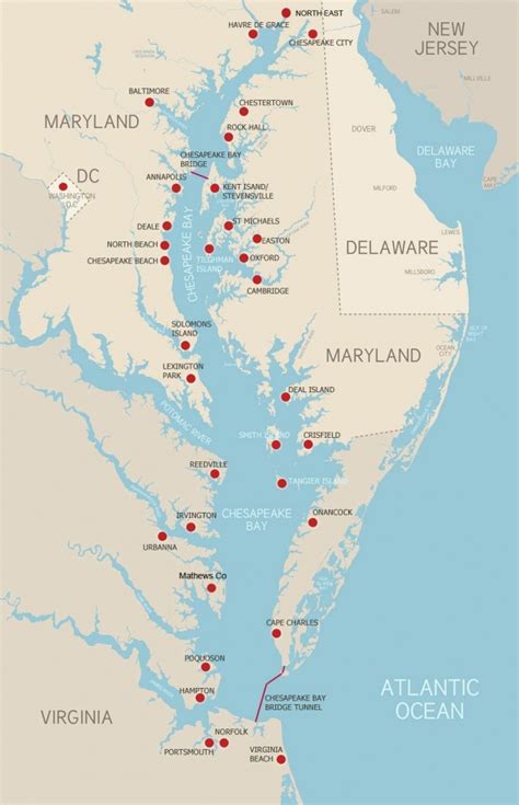 Chesapeake Bay And Virginia Eastern Shore Map Printable Map Of