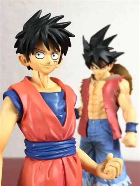 One Piece Figure Lot Of 2 Luffy Dragon Ball Collaboration Anime M2028 £
