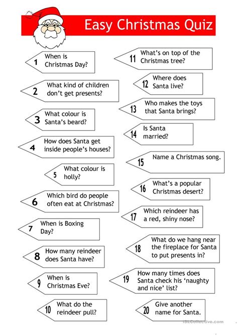 Christmas Quiz Worksheet