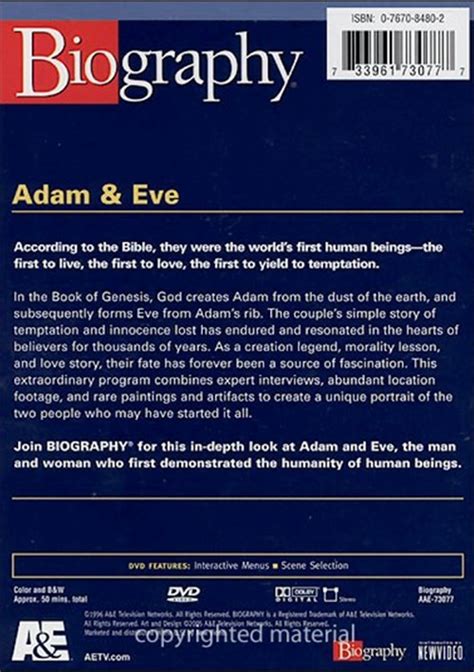 Biography Adam Eve Dvd Dvd Empire