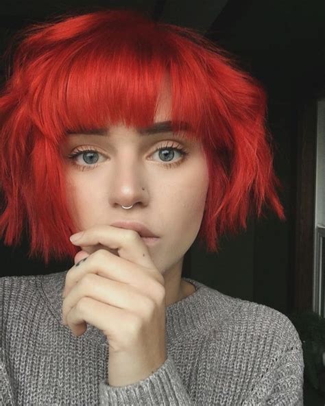 beautiful bright short red hair hairr hairinspiration hairinspo