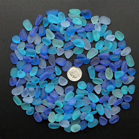 Beach Sea Glass Lot Bulk Wholesale Blue Cobalt Aqua Cyan