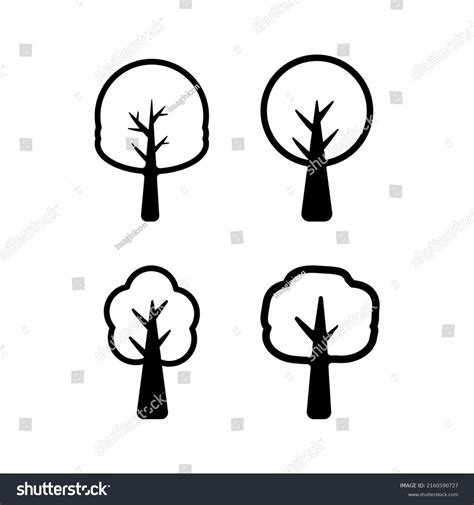 Tree Element Illustration Vector Flat Illustration Stock Vector