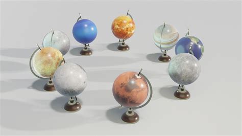 3d Disco Solar System Planets Globes 3d Model