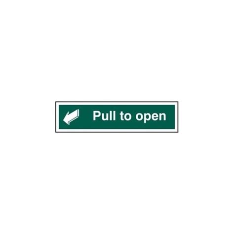 Pull To Open With Arrow Left Sign