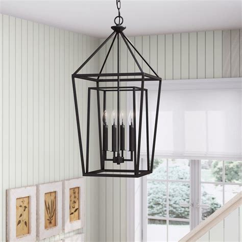 Farmhouse solid wood dining tables. Roodhouse 4-Light Metal Foyer Pendant | Lantern lights ...