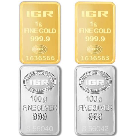 Igr 2x1 Gr Gold 2x100 Gr Silver 9991000 Minted Catawiki
