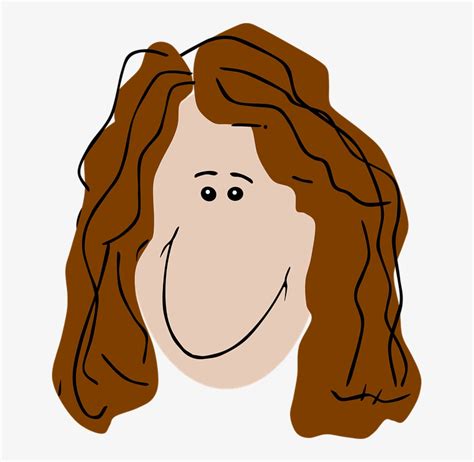 Brown Hair Clipart Woman Head Pencil And In Color Brown Cartoon