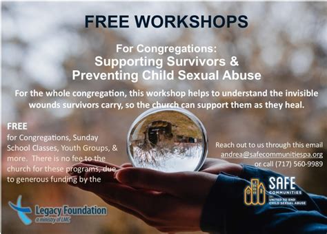 Free Workshops For Congregations Supporting Survivors And Preventing