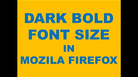 How To Change The Fonts In Mozilla Firefox Browser Youtube