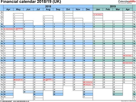 Financial Calendars 201819 Uk In Microsoft Word Format