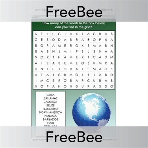 Free North America Word Search By Planbee