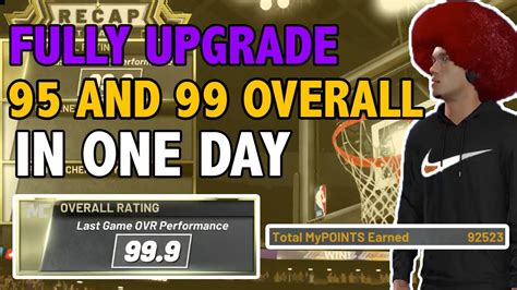 Nba 2k20 Fully Upgrade 95 Or 99 Overall In One Day 90k 100k Or 2x