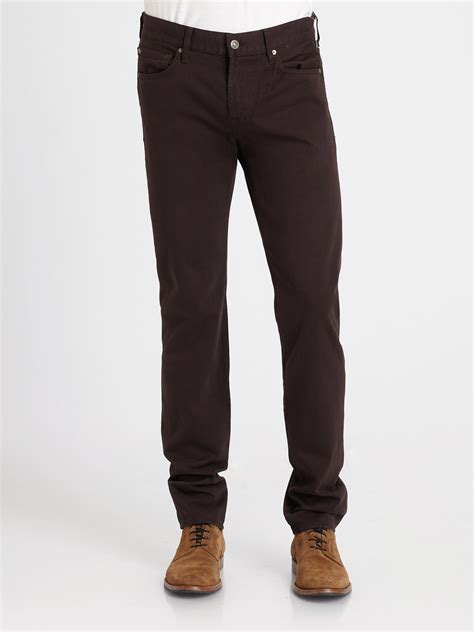 7 For All Mankind Holiday Twill Slimmy Jeans In Brown For Men Dark