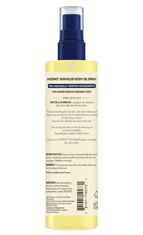 Aveeno Skin Relief Body Oil Spray 200ml Powers Pharmacy