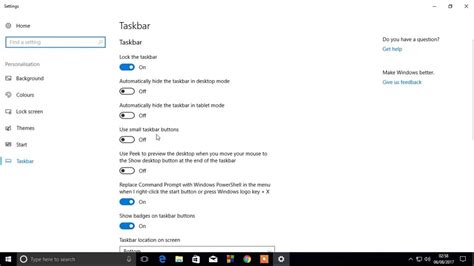 How To Use Small Taskbar Buttons In Desktop Windows 10 Creators