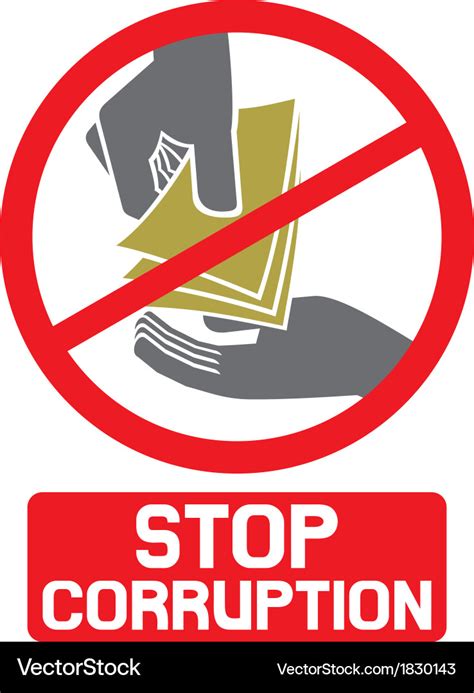 Stop Corruption Sign Royalty Free Vector Image