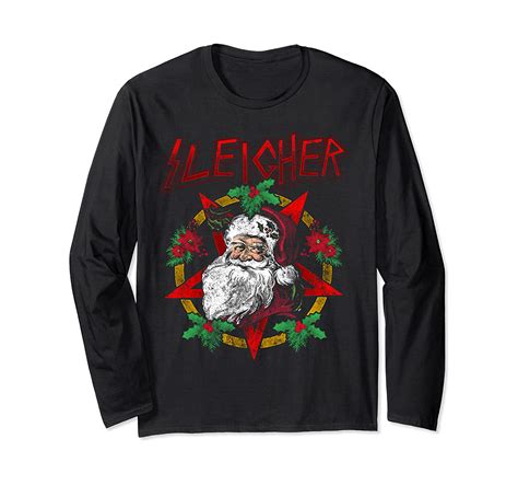 Sleigher Heavy Metal Santa Claus Christmas Xmas T Long Sleeve T