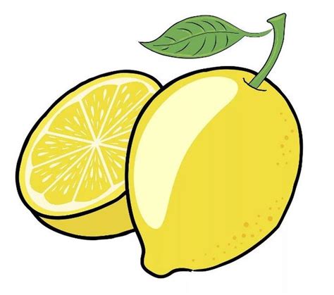 Детские рисунки и простые иллюстрации с лимоном для школы