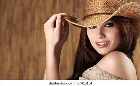 Sexy Woman Cowboy Hat Stock Photo 57413170 Shutterstock