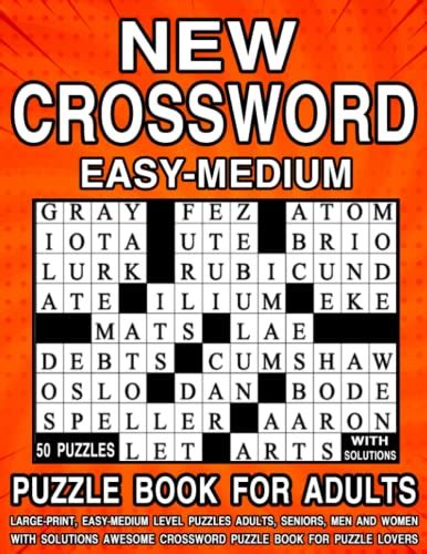 New Easy Medium Crossword Puzzle Book For Adults Large Printeasy