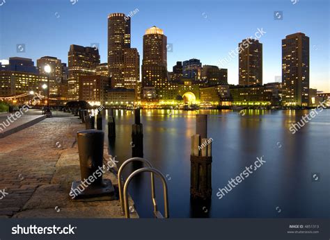 Boston Harbor At Night Stock Photo 4851313 Shutterstock