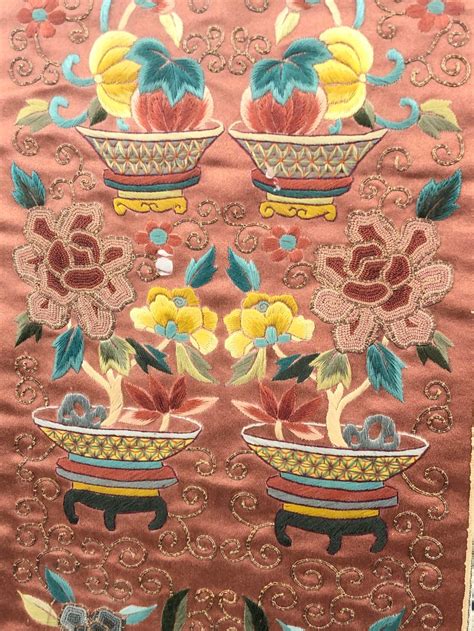 Lot Vtg Chinese Silk Embroidered Tapestry Textile Art