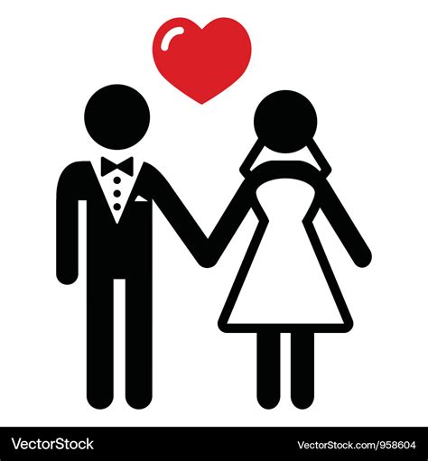 Wedding Married Couple Icon Royalty Free Vector Image
