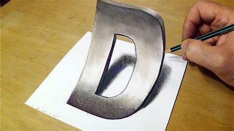 Drawing Letter D 3d Art To Test Your Brain Trick Art By Vamos Youtube